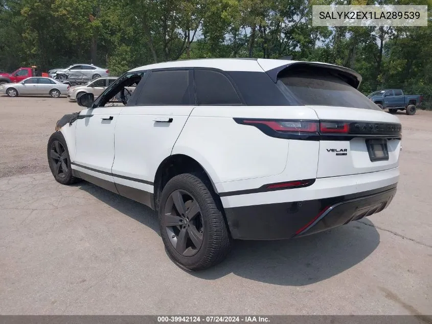 2020 Land Rover Range Rover Velar P250 R-Dynamic S VIN: SALYK2EX1LA289539 Lot: 39942124