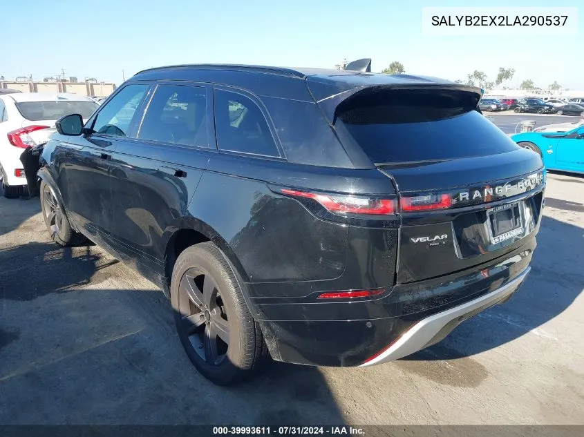 2020 Land Rover Range Rover Velar P250 S VIN: SALYB2EX2LA290537 Lot: 39993611