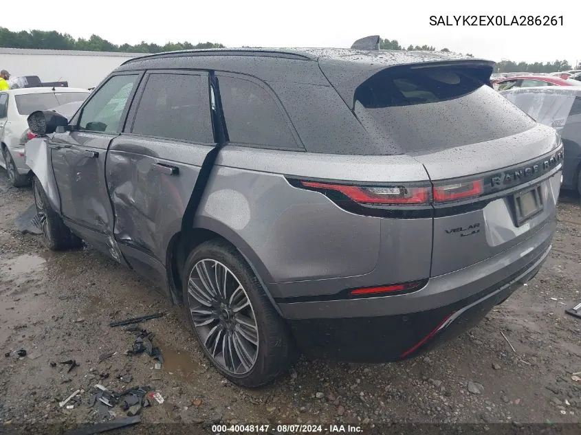 SALYK2EX0LA286261 2020 Land Rover Range Rover Velar R-Dynamic S