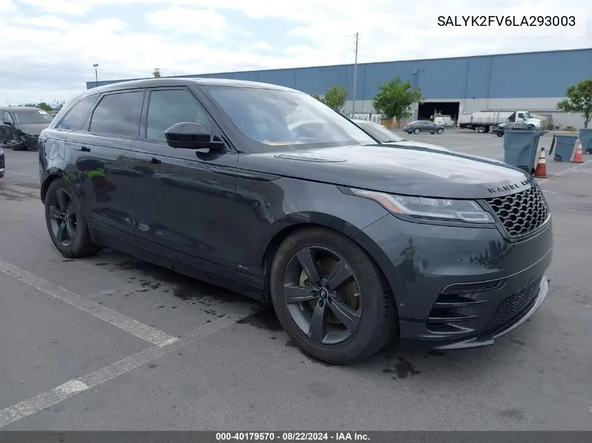 SALYK2FV6LA293003 2020 Land Rover Range Rover Velar P340 R-Dynamic S