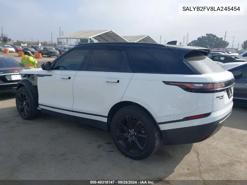 SALYB2FV8LA245454 2020 Land Rover Range Rover Velar P340 S