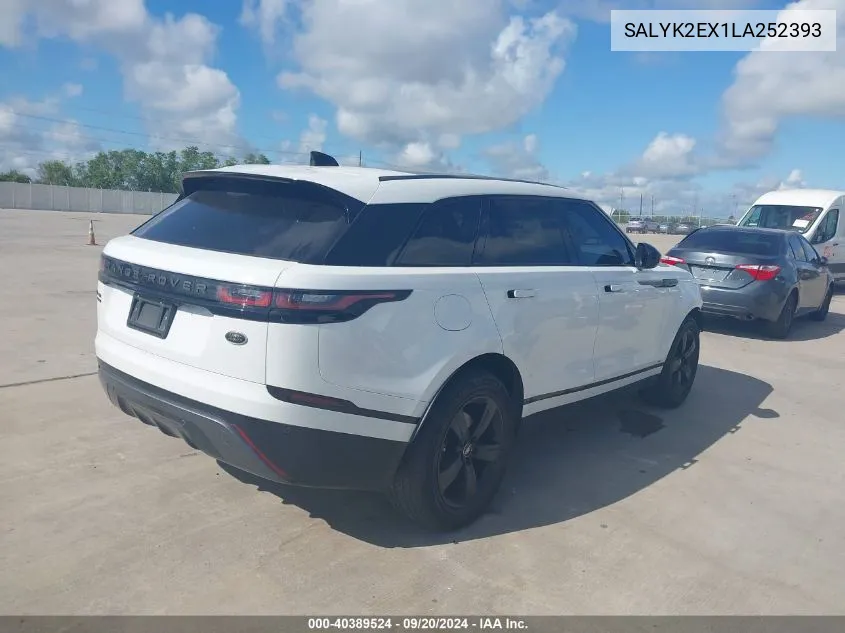 2020 Land Rover Range Rover Velar P250 R-Dynamic S VIN: SALYK2EX1LA252393 Lot: 40389524