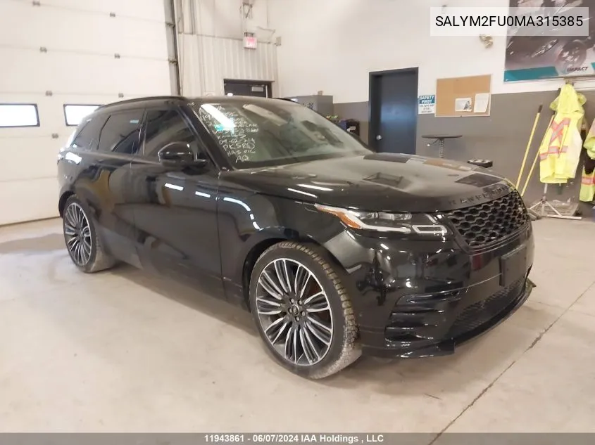 SALYM2FU0MA315385 2021 Land Rover Range Rover Velar