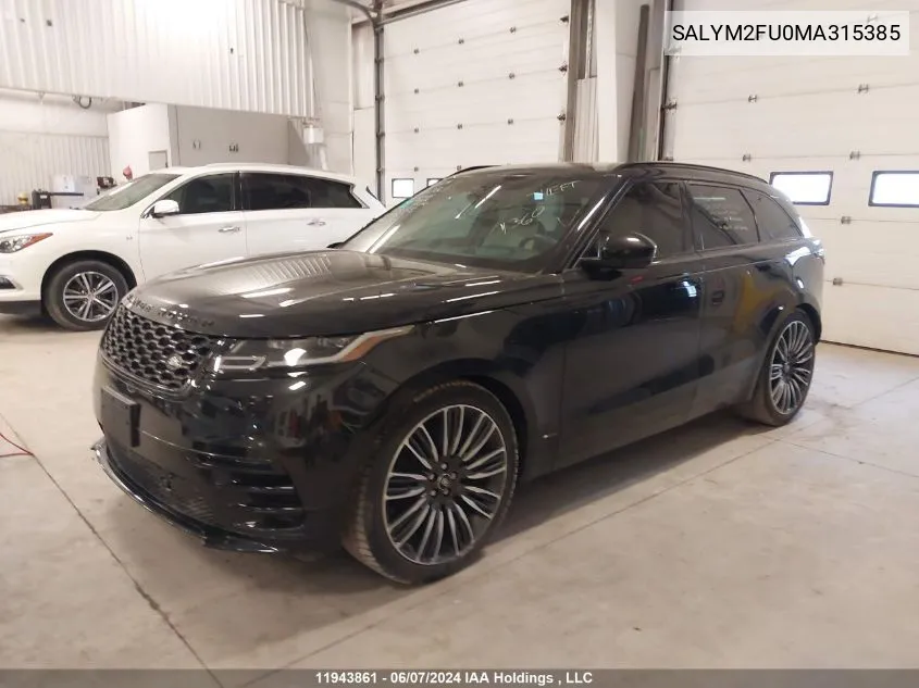 SALYM2FU0MA315385 2021 Land Rover Range Rover Velar