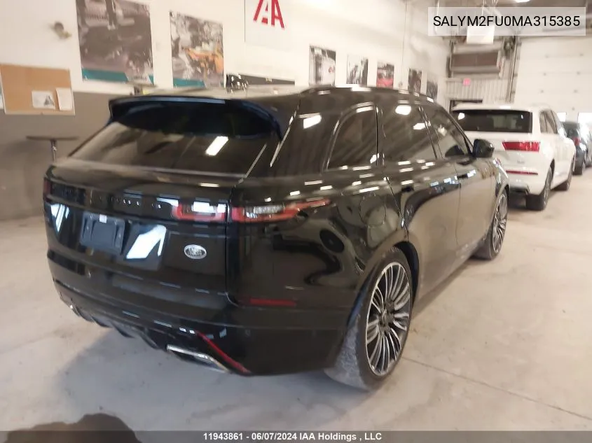 SALYM2FU0MA315385 2021 Land Rover Range Rover Velar