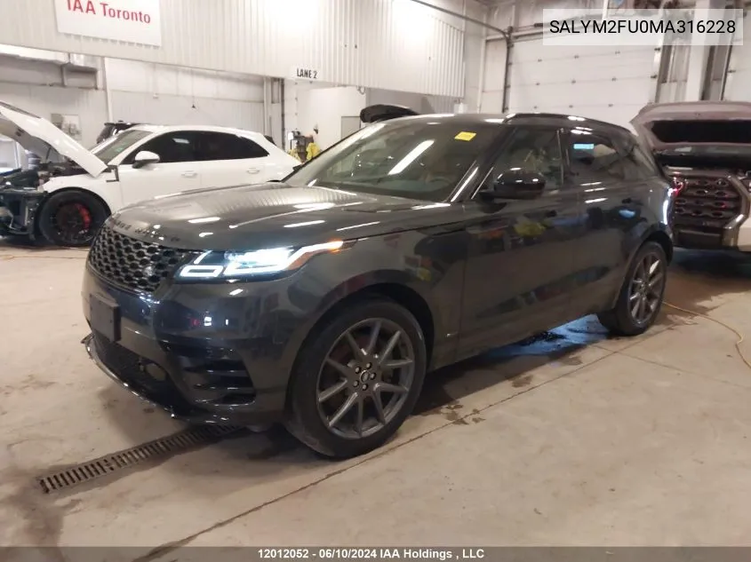 SALYM2FU0MA316228 2021 Land Rover Range Rover Velar