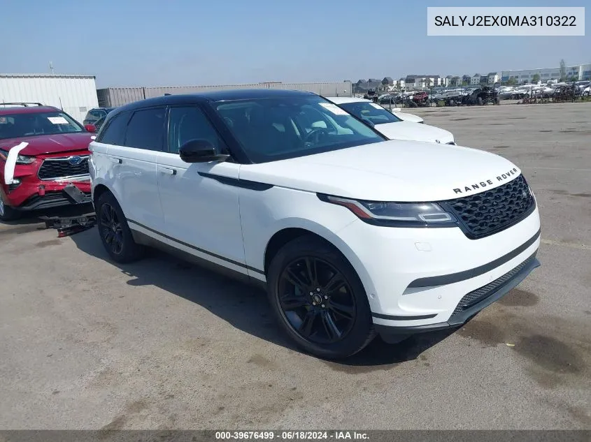 SALYJ2EX0MA310322 2021 Land Rover Range Rover Velar P250 S