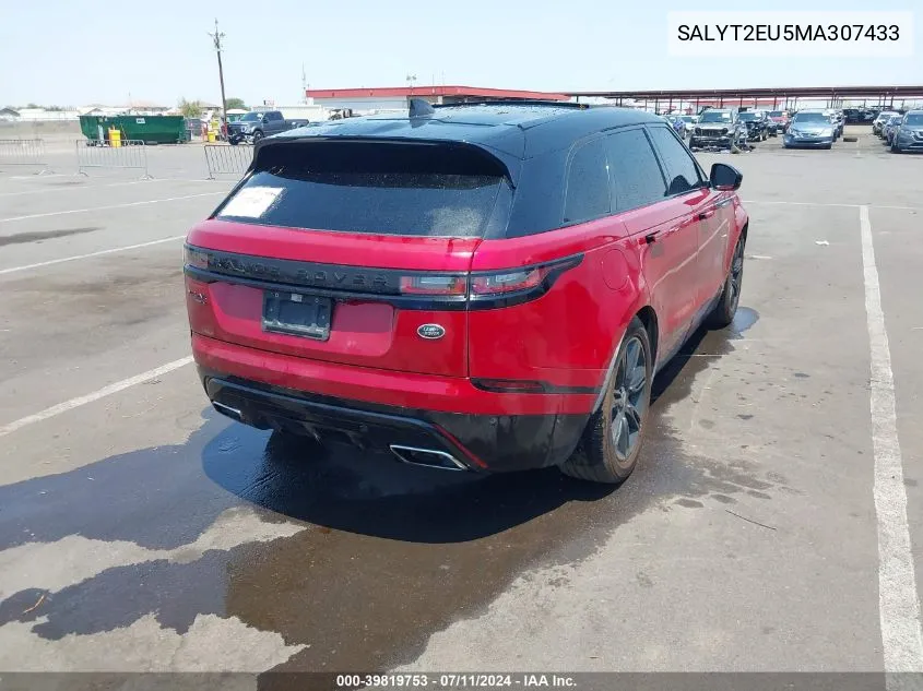 SALYT2EU5MA307433 2021 Land Rover Range Rover Velar P340 R-Dynamic S