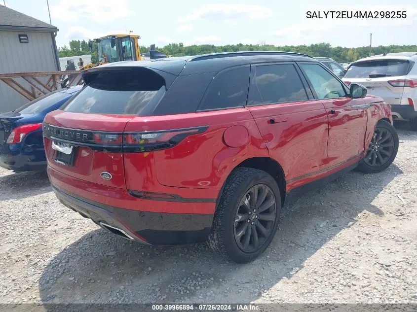 SALYT2EU4MA298255 2021 Land Rover Range Rover Velar P340 R-Dynamic S