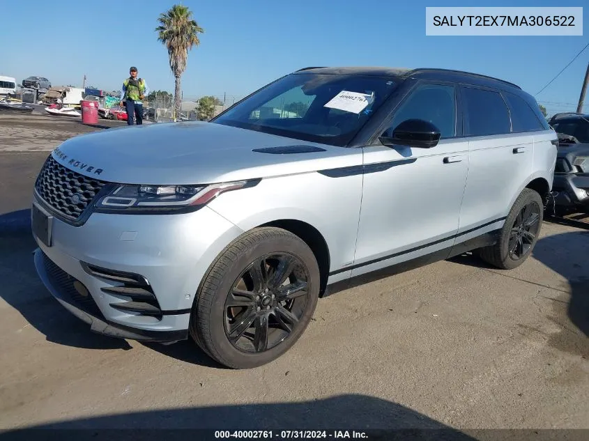 2021 Land Rover Range Rover Velar P250 R-Dynamic S VIN: SALYT2EX7MA306522 Lot: 40002761