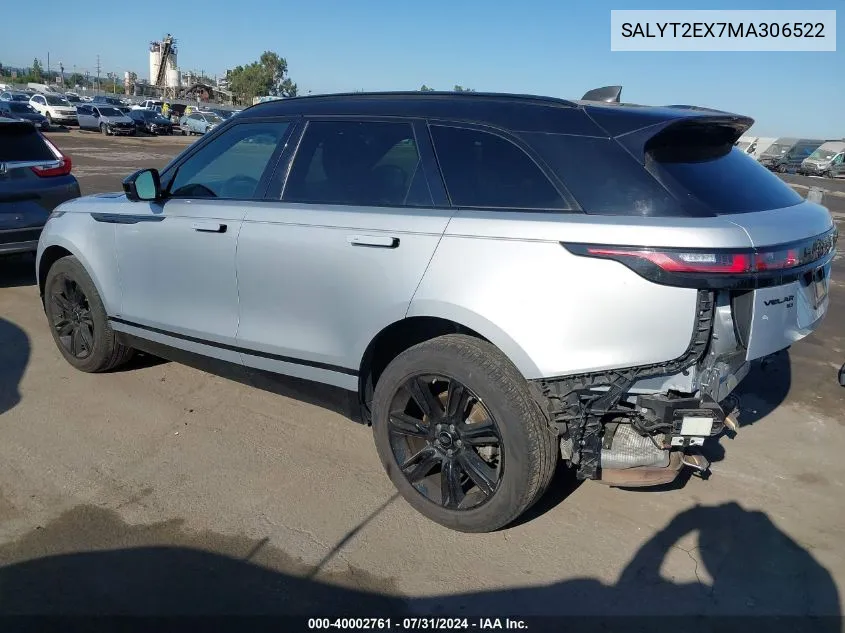 2021 Land Rover Range Rover Velar P250 R-Dynamic S VIN: SALYT2EX7MA306522 Lot: 40002761