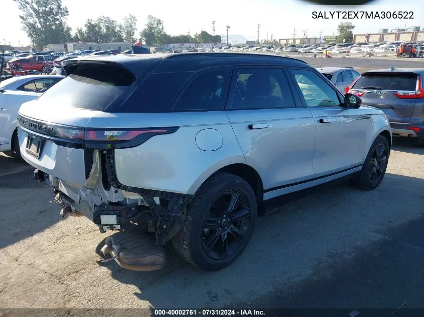 2021 Land Rover Range Rover Velar P250 R-Dynamic S VIN: SALYT2EX7MA306522 Lot: 40002761