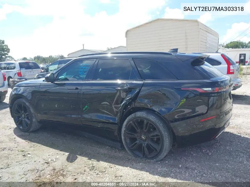 2021 Land Rover Range Rover Velar P340 R-Dynamic S VIN: SALYT2EU7MA303318 Lot: 40204851