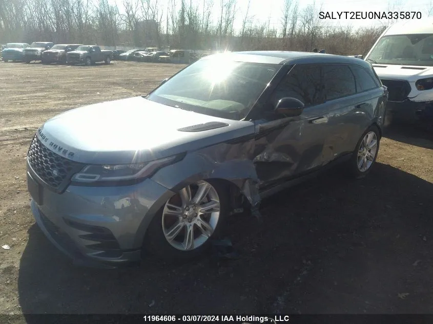 2022 Land Rover Range Rover Velar R-Dynamic S VIN: SALYT2EU0NA335870 Lot: 11964606