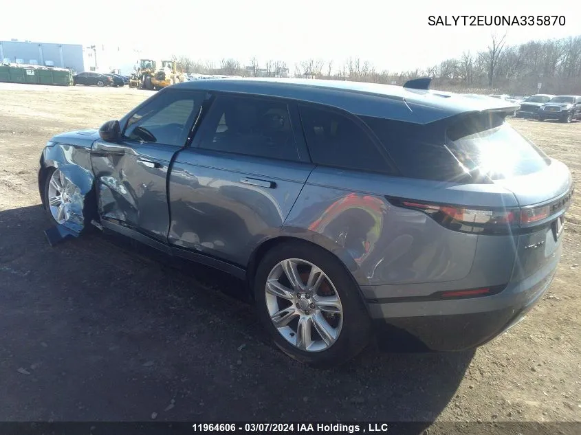 SALYT2EU0NA335870 2022 Land Rover Range Rover Velar R-Dynamic S