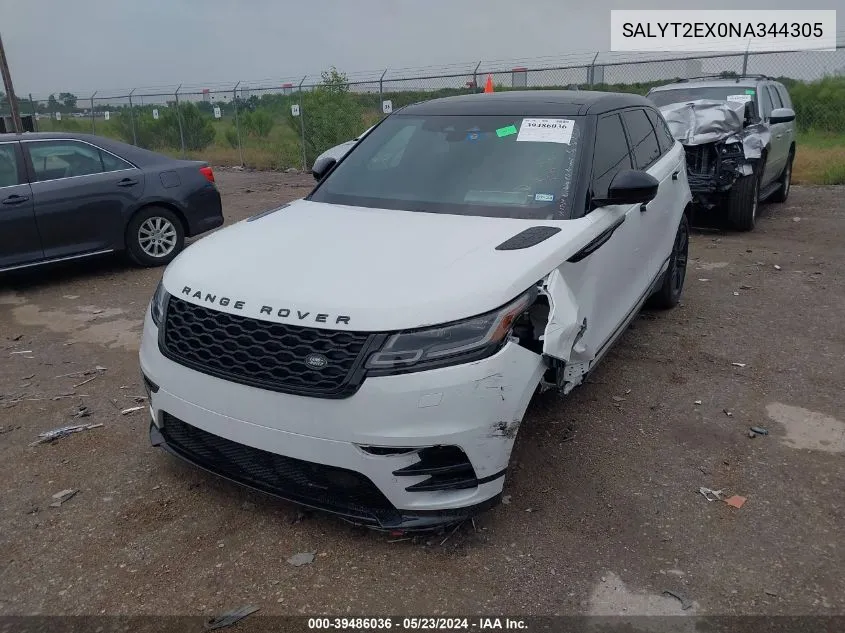 2022 Land Rover Range Rover Velar P250 R-Dynamic S VIN: SALYT2EX0NA344305 Lot: 39486036