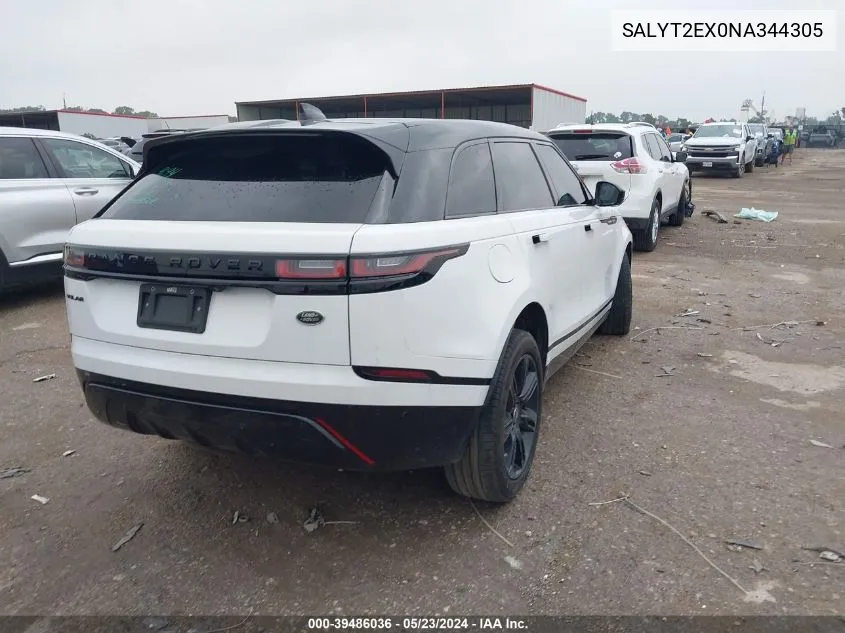 2022 Land Rover Range Rover Velar P250 R-Dynamic S VIN: SALYT2EX0NA344305 Lot: 39486036