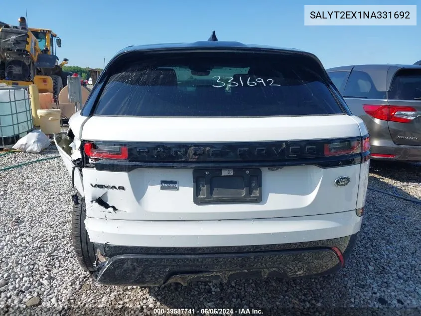 2022 Land Rover Range Rover Velar P250 R-Dynamic S VIN: SALYT2EX1NA331692 Lot: 39587741