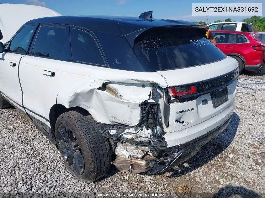 2022 Land Rover Range Rover Velar P250 R-Dynamic S VIN: SALYT2EX1NA331692 Lot: 39587741