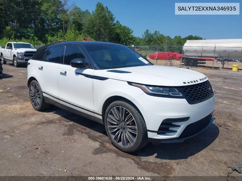 2022 Land Rover Range Rover Velar P250 R-Dynamic S VIN: SALYT2EXXNA346935 Lot: 39681630