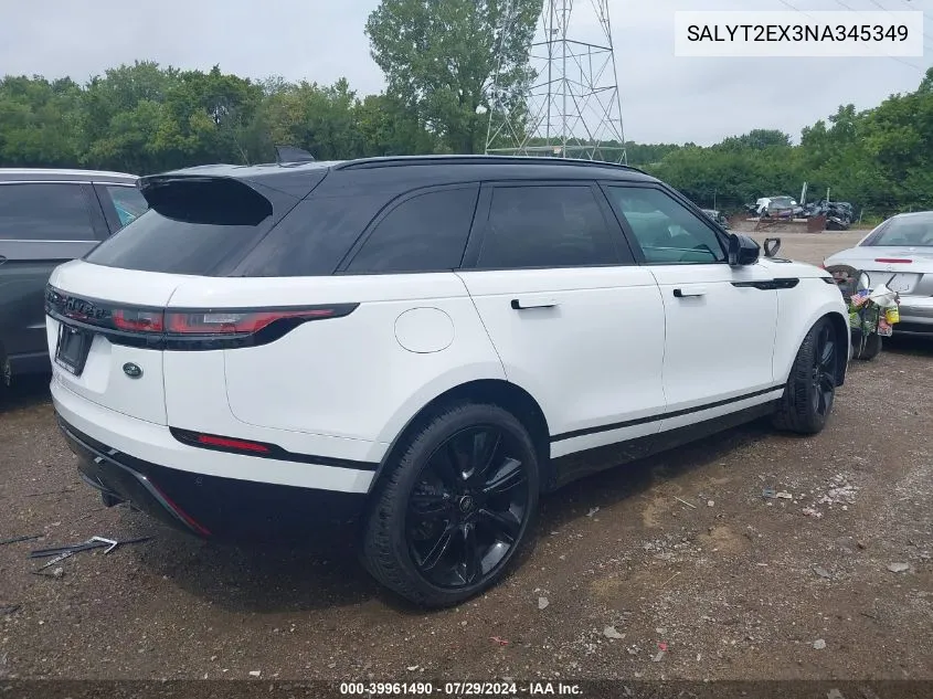 SALYT2EX3NA345349 2022 Land Rover Range Rover Velar P250 R-Dynamic S