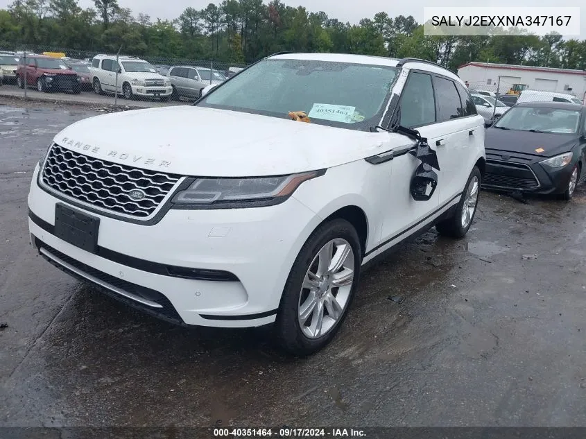 SALYJ2EXXNA347167 2022 Land Rover Range Rover Velar P250 S