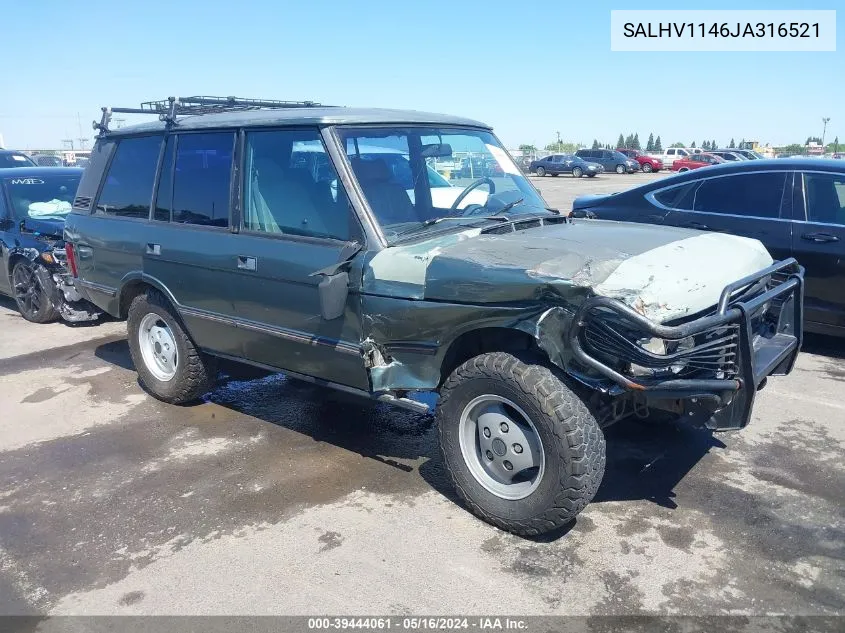 1988 Land Rover Range Rover VIN: SALHV1146JA316521 Lot: 39444061