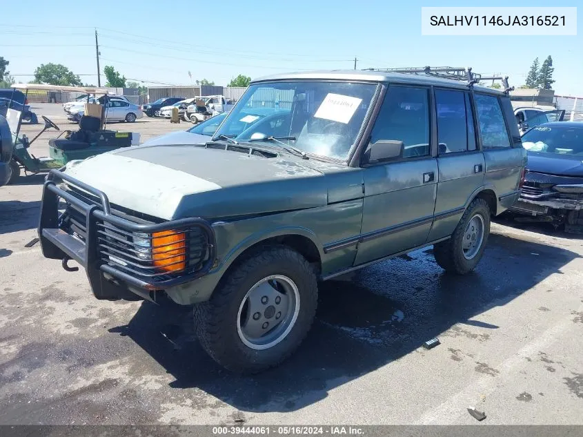 1988 Land Rover Range Rover VIN: SALHV1146JA316521 Lot: 39444061