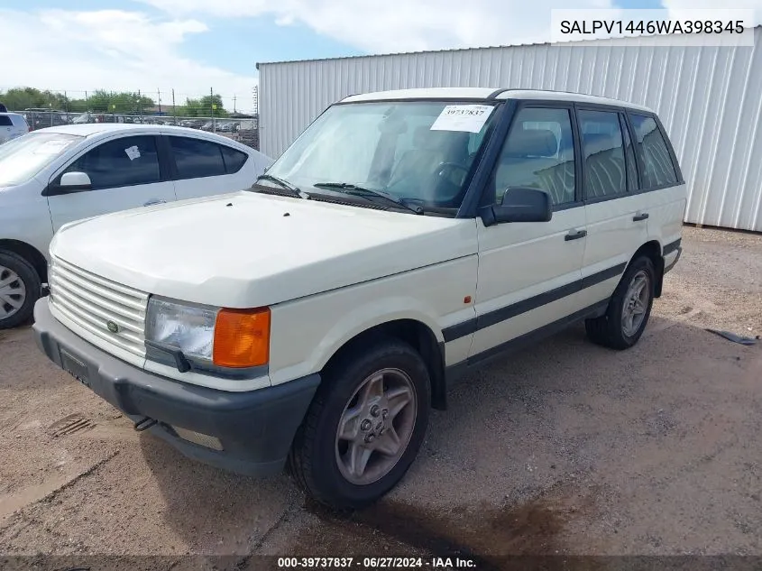 1998 Land Rover Range Rover 4.6 Hse Long Wheelbase VIN: SALPV1446WA398345 Lot: 39737837