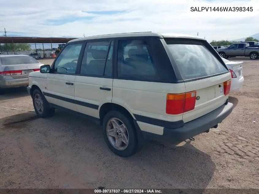 1998 Land Rover Range Rover 4.6 Hse Long Wheelbase VIN: SALPV1446WA398345 Lot: 39737837