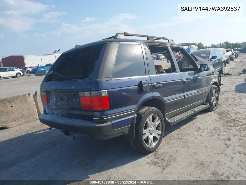 1998 Land Rover Range Rover Hse 4.6 VIN: SALPV1447WA392537 Lot: 40167038