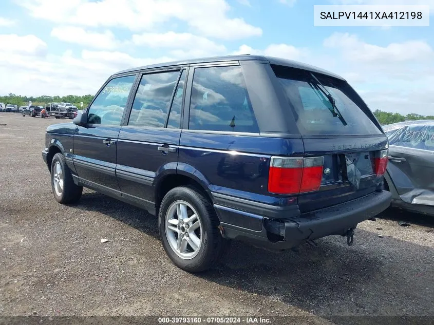 1999 Land Rover Range Rover 4.6 Hse VIN: SALPV1441XA412198 Lot: 39793160