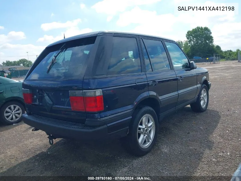 1999 Land Rover Range Rover 4.6 Hse VIN: SALPV1441XA412198 Lot: 39793160