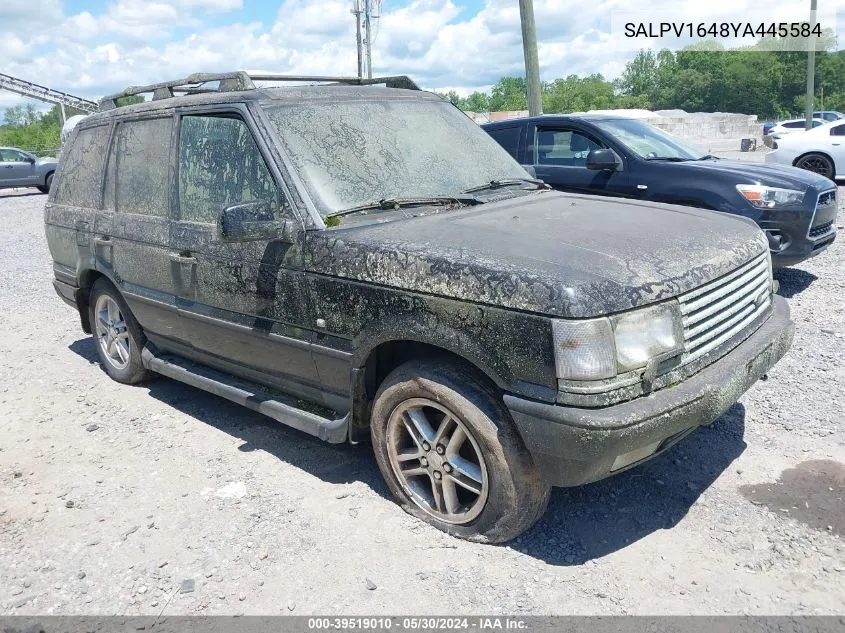 2000 Land Rover Range Rover 4.6 Hse VIN: SALPV1648YA445584 Lot: 39519010