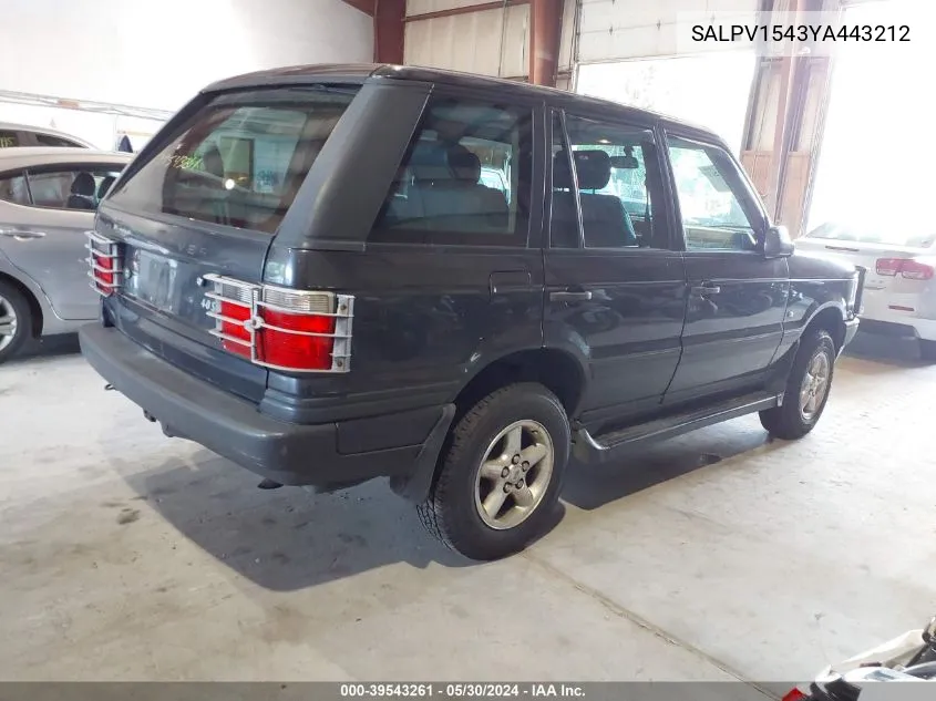 SALPV1543YA443212 2000 Land Rover Range Rover 4.0 Se