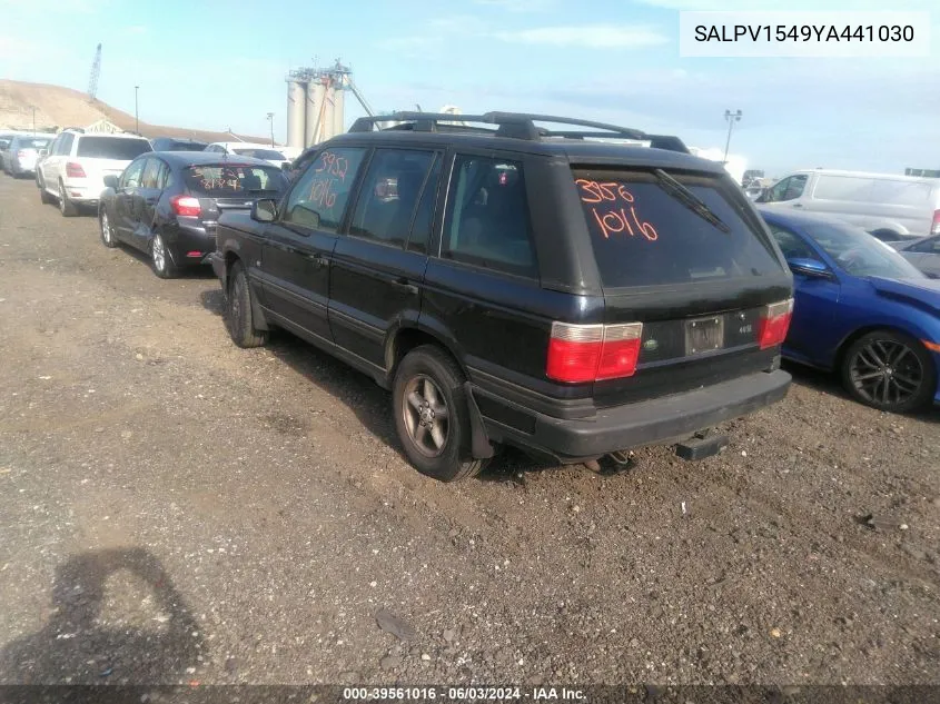 2000 Land Rover Range Rover 4.0 Se VIN: SALPV1549YA441030 Lot: 39561016