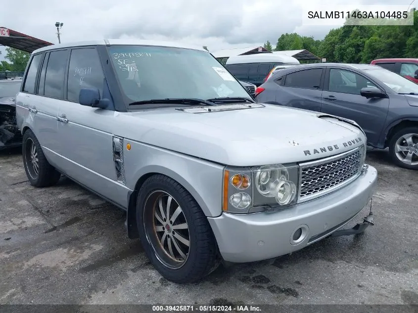 SALMB11463A104485 2003 Land Rover Range Rover Hse