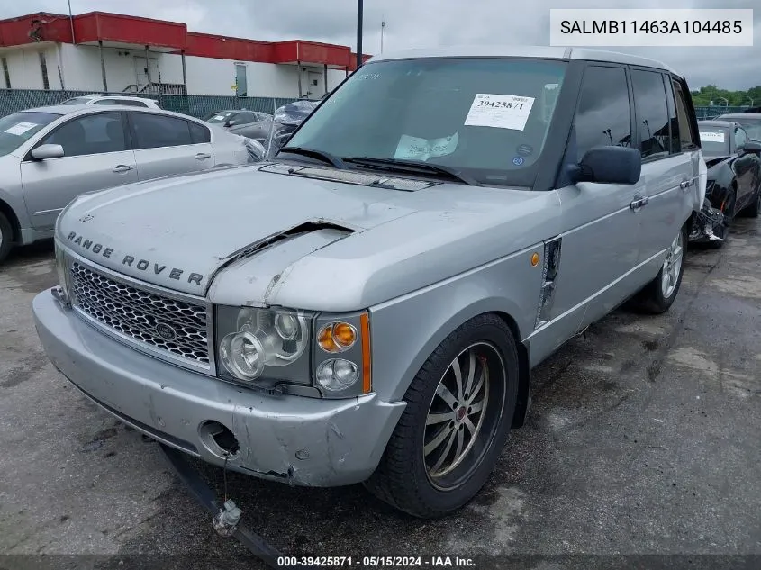 SALMB11463A104485 2003 Land Rover Range Rover Hse