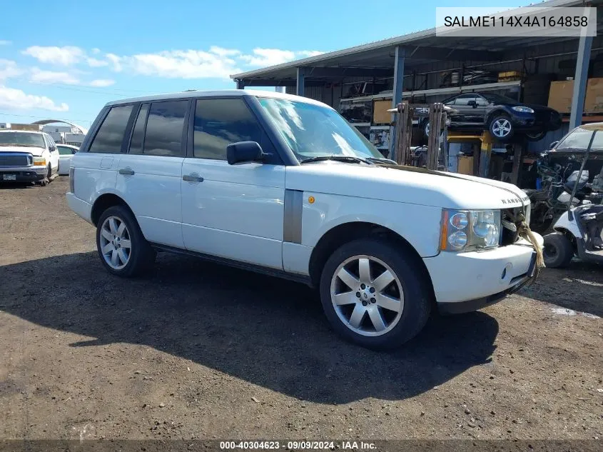 2004 Land Rover Range Rover Hse VIN: SALME114X4A164858 Lot: 40304623