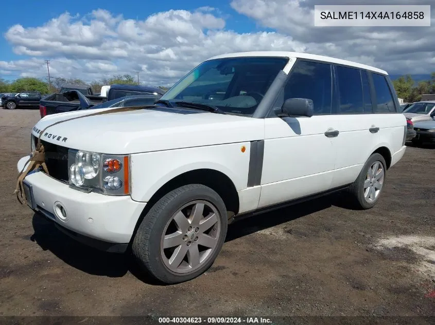 2004 Land Rover Range Rover Hse VIN: SALME114X4A164858 Lot: 40304623