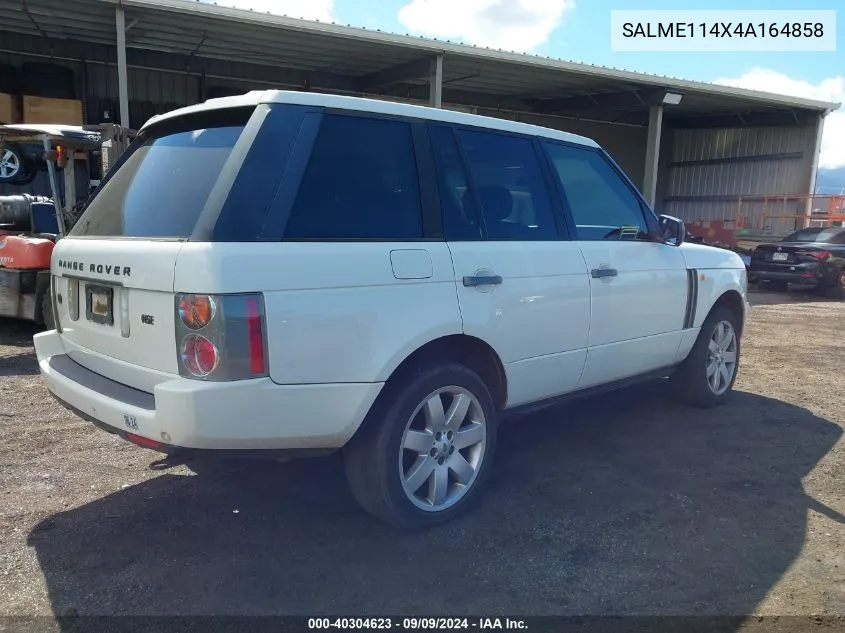 2004 Land Rover Range Rover Hse VIN: SALME114X4A164858 Lot: 40304623