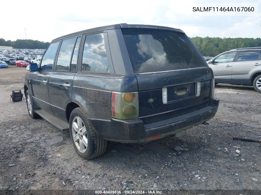 2004 Land Rover Range Rover Hse VIN: SALMF11464A167060 Lot: 40439836