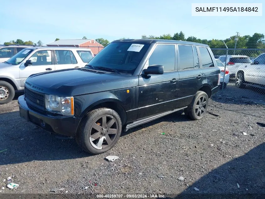 2005 Land Rover Range Rover Hse VIN: SALMF11495A184842 Lot: 40259707