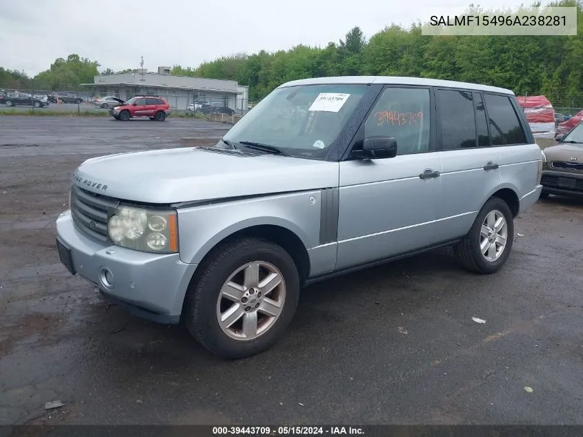 2006 Land Rover Range Rover Hse VIN: SALMF15496A238281 Lot: 39443709