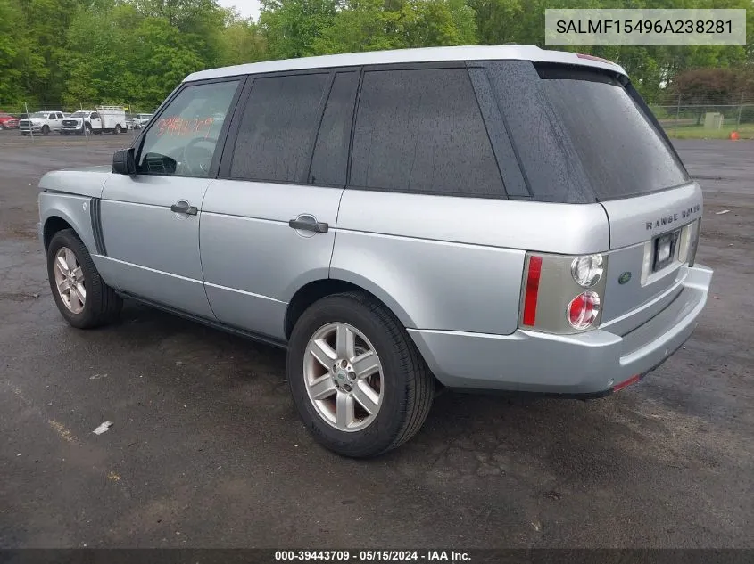 2006 Land Rover Range Rover Hse VIN: SALMF15496A238281 Lot: 39443709