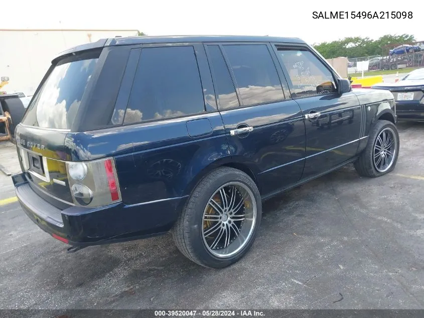 SALME15496A215098 2006 Land Rover Range Rover Hse