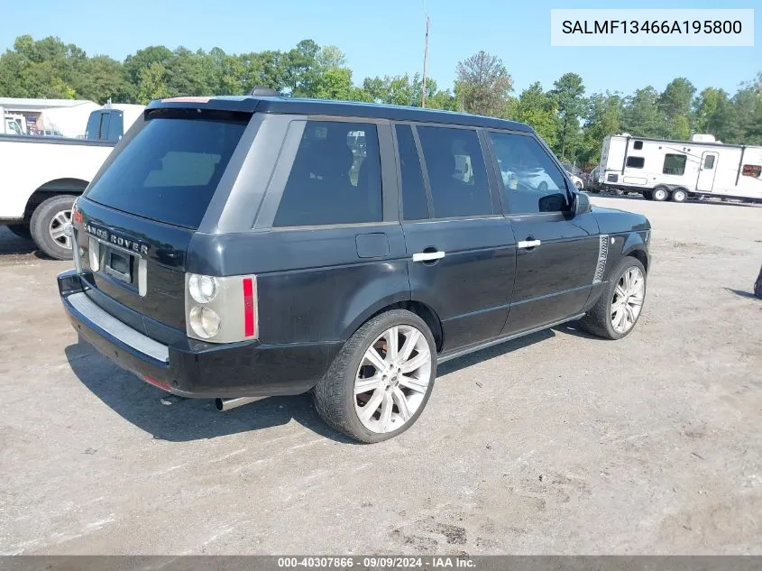 2006 Land Rover Range Rover Supercharged VIN: SALMF13466A195800 Lot: 40307866