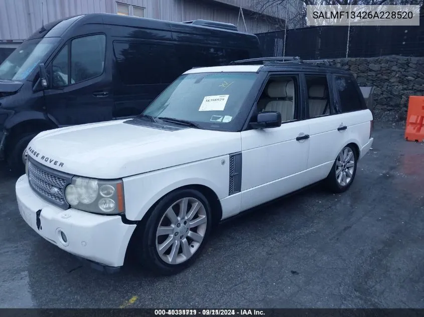 SALMF13426A228520 2006 Land Rover Range Rover Supercharged