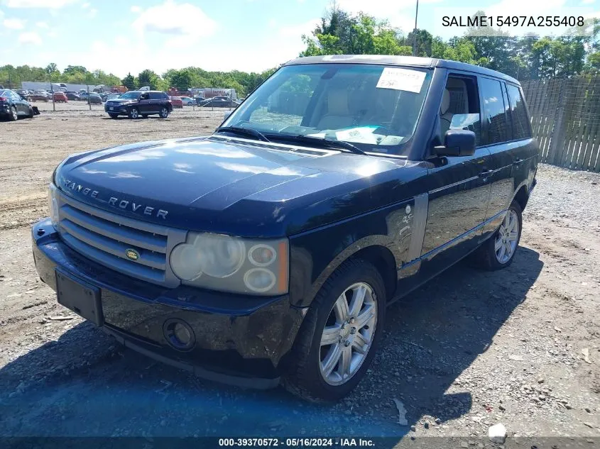 2007 Land Rover Range Rover Hse VIN: SALME15497A255408 Lot: 39370572