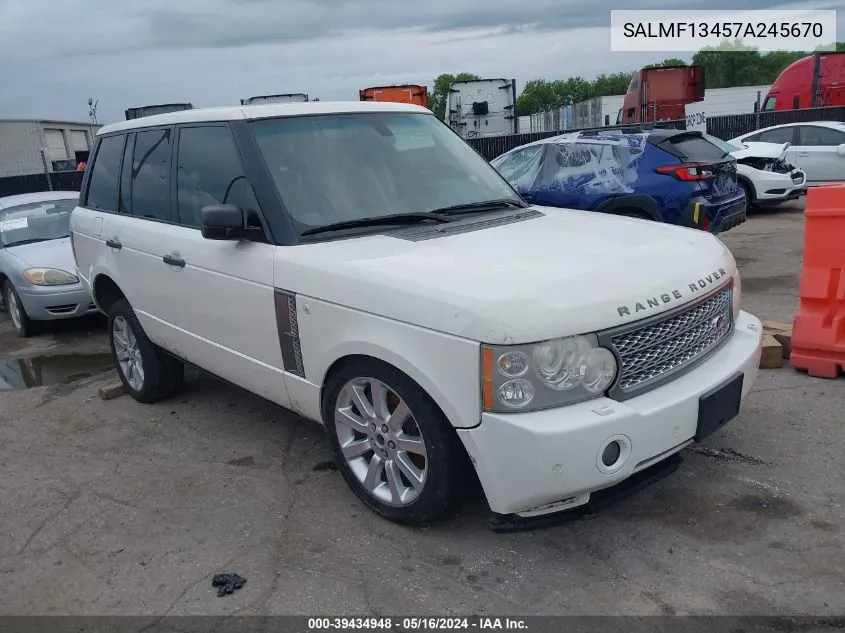 2007 Land Rover Range Rover Supercharged VIN: SALMF13457A245670 Lot: 39434948